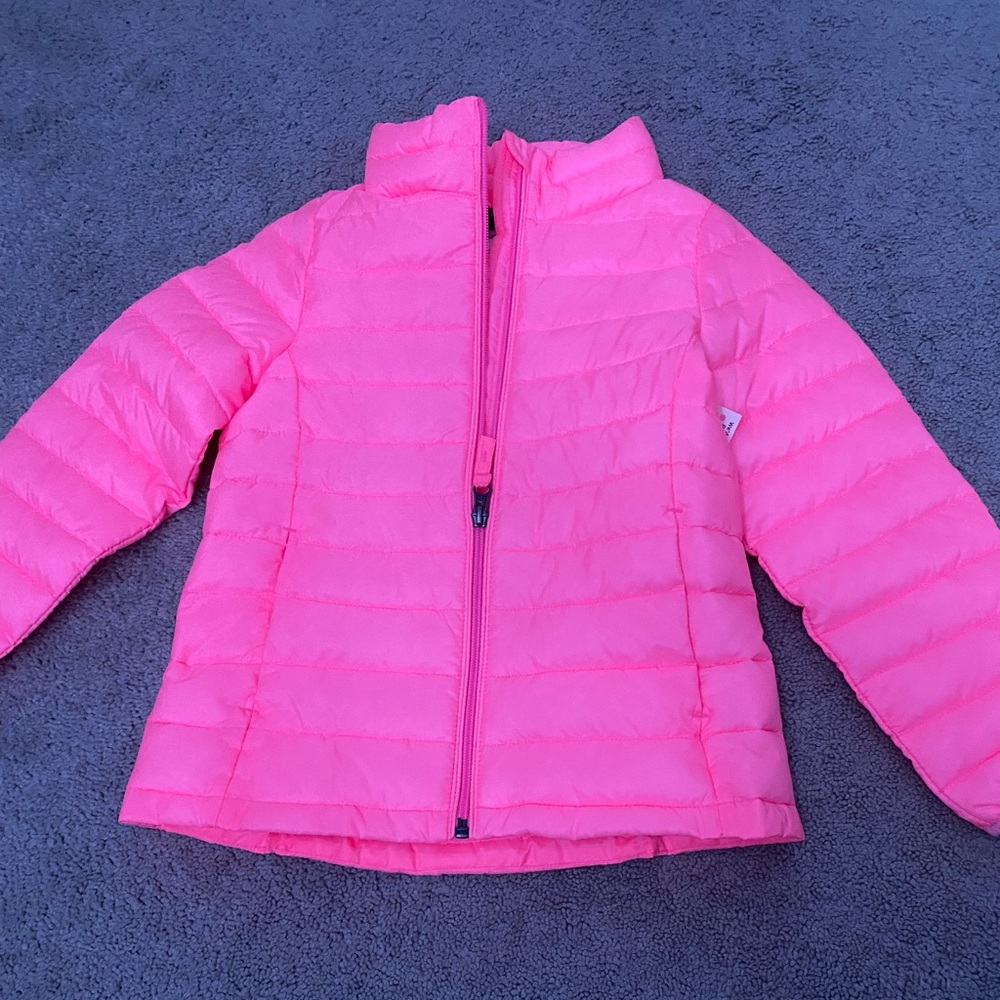 Pink puffer jacket